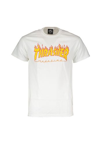 T-Shirt Bianca Thrasher Magazine Flame Logo