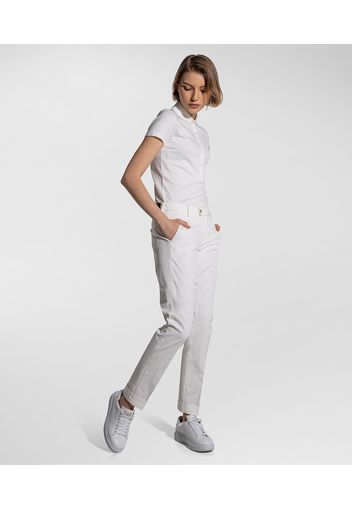 Pantaloni in gabardine di cotone stretch