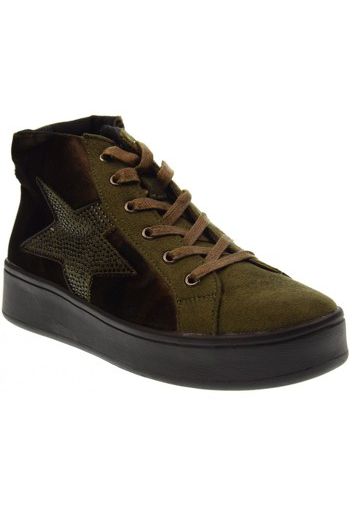 scarpe donna sneakers alte 41586 kaki