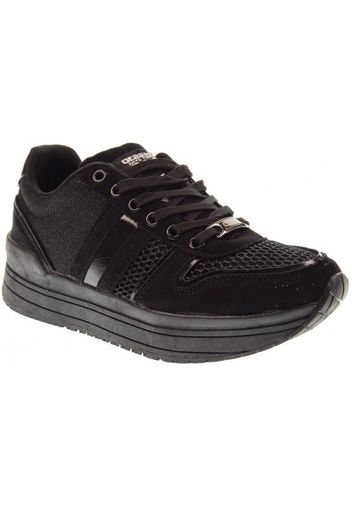 scarpe donna sneakers basse platform 41551 nero