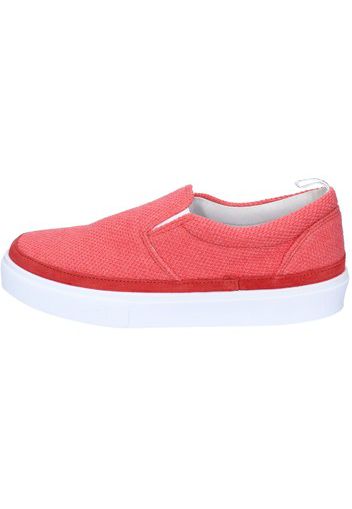 slip on rosso corallo tessuto camoscio AG583