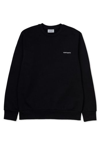 Felpa Script Embroidery Sweatshirt - Black