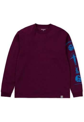 L/S Believe T-Shirt - Merlot/Blue