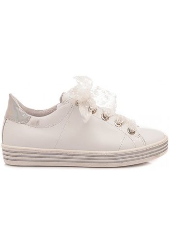 Sneakers Bambina Pelle Bianco C3942