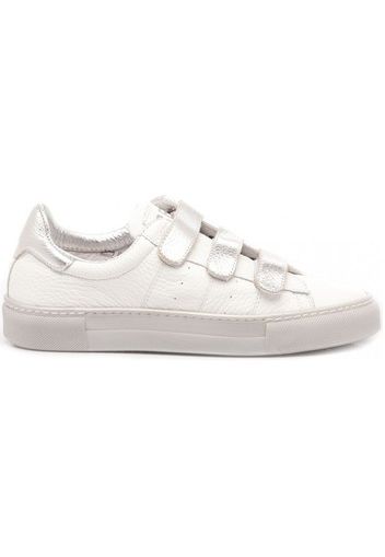 Sneakers Bambina Pelle Bianco-Argento 3752