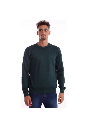 MAGLIONE GIROCOLLO IN LANA MERINOS VERDE SCURO