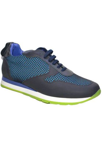 Sneakers bassa uomo art: tokio 103 vera pelle tessuto blu fluo