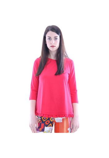 T-SHIRT ROSSA IN COTONE CON ROUGE