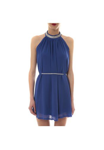 Robe tour de cou col strass Bleu 6W1078A