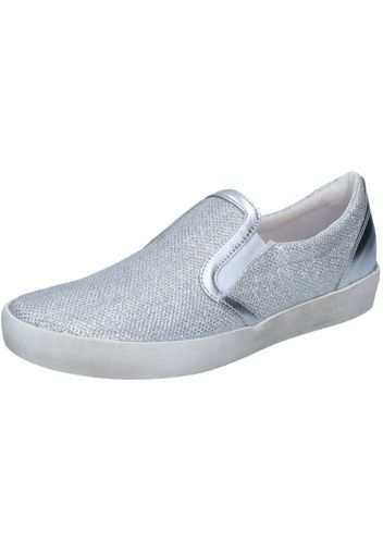 slip on argento tessuto BZ660