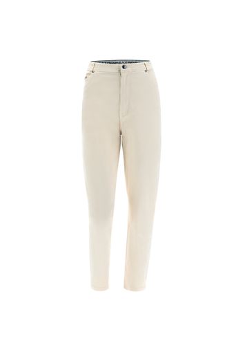 Pantaloni FREDDY BLACK 7/8 vita alta tessuto navetta beige