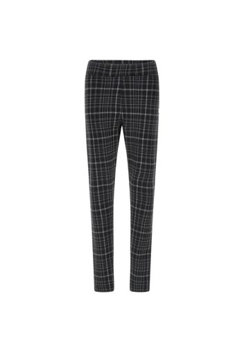 Pantaloni aderenti in punto milano a fantasia tartan