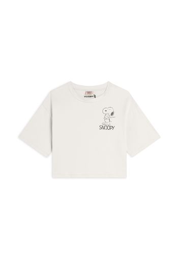 T-shirt corta comfort fit con piccola stampa Snoopy