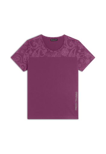 T-shirt donna in jersey con dettagli paisley