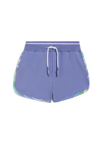 Shorts da bambina in jersey con bordature fantasia tropical