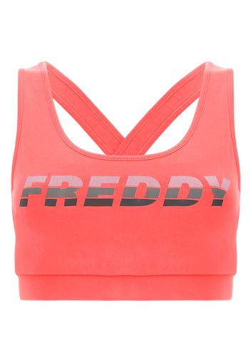 Reggiseno sportivo con stampa FREDDY e spalline incrociate