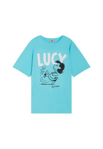 T-shirt donna oversize in jersey con grafica Peanuts