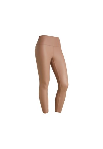 Leggings vita alta 7/8 in tessuto coated effetto pelle