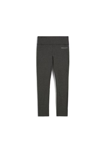 Leggings SuperFit 7/8 vita alta in jersey nero mélange