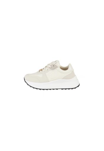 Sneakers donna in eco-pelle con inserto glitter sul fronte