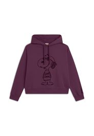 Felpa donna oversize con cappuccio e Snoopy ricamato