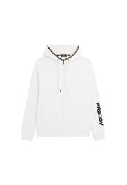 Felpa con cappuccio e zip in cotone interlock