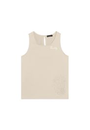 Canotta Svasata con Ricamo Floreale