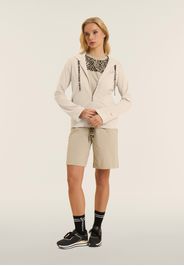 Felpa in jersey con zip e cappuccio crinkle