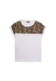 T-shirt Manica Corta con Dettaglio Animalier sulle Spalle