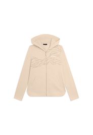 Felpa Cappuccio in French Terry con Zip e Motivo Grafico