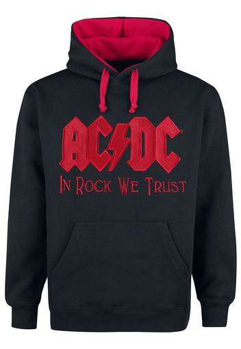 AC/DC - In Rock We Trust - Felpa con cappuccio - Uomo - nero rosso