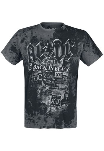 AC/DC - Back In Black - T-Shirt - Uomo - grigio nero