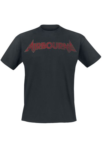 Airbourne - Cracked Logo - T-Shirt - Uomo - nero