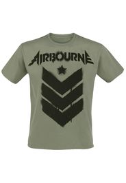 Airbourne - Stencil Stripes - T-Shirt - Uomo - verde oliva