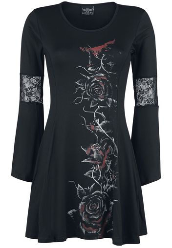 Alchemy England - Bleeding Rose - Abito media lunghezza - Donna - nero