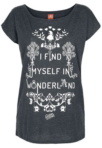 Alice in Wonderland - I Find Myself In Wonderland - T-Shirt - Donna - grigio sport