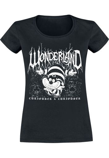 Alice in Wonderland - Cheshire Cat - Metal Wonderland - T-Shirt - Donna - nero