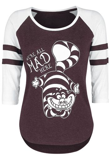 Alice in Wonderland - We're All Mad Here - Maglia a maniche lunghe - Donna - bordeaux bianco