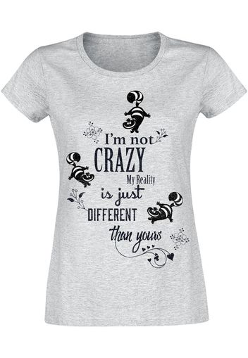 Alice in Wonderland - Cheshire Cat - I'm Not Crazy - T-Shirt - Donna - grigio sport