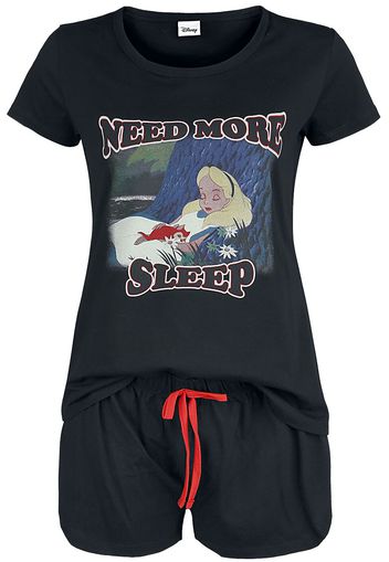 Alice in Wonderland - Need More Sleep - Pigiama - Donna - nero