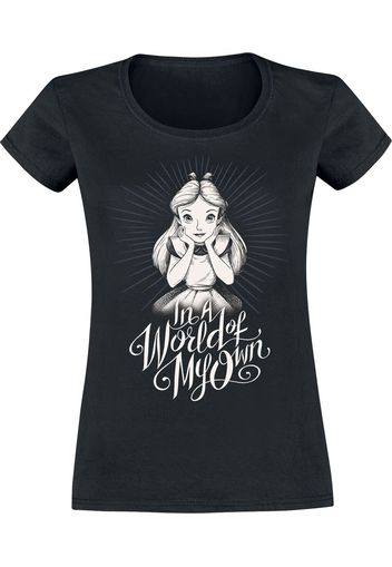 Alice in Wonderland - In a World of my Own - T-Shirt - Donna - nero