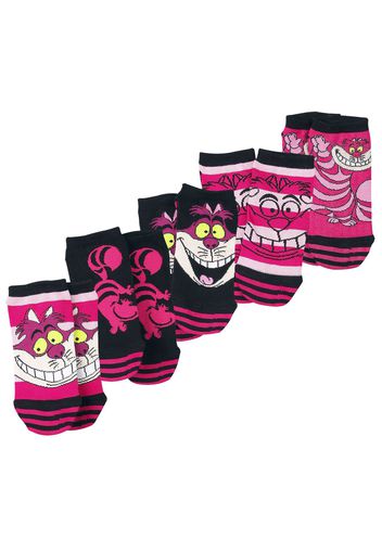 Alice in Wonderland - Cheshire Cat - Calzini - Donna - rosa nero