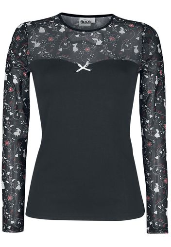 Alice in Wonderland - Lines - Maglia a maniche lunghe - Donna - nero multicolore