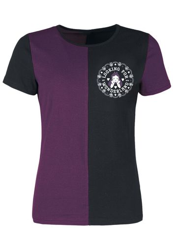 Alice in Wonderland - University - T-Shirt - Donna - viola nero