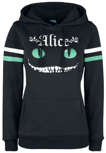 Alice in Wonderland - Cheshire Cat - Felpa con cappuccio - Donna - nero