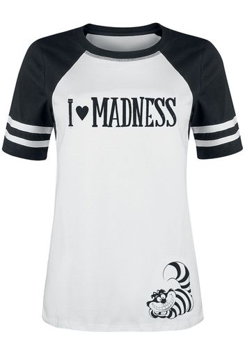 Alice in Wonderland - I Love Madness - T-Shirt - Donna - nero bianco