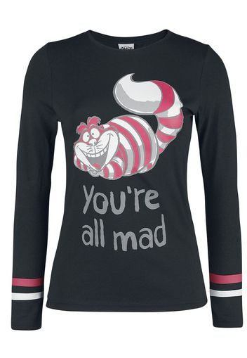 Alice in Wonderland - You Are All Mad - Maglia a maniche lunghe - Donna - nero