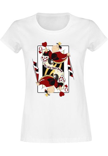 Alice in Wonderland - Queen of Hearts - T-Shirt - Donna - bianco