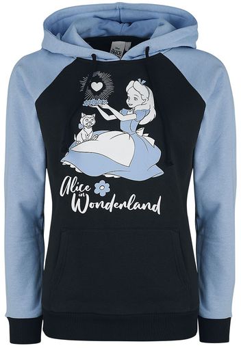 Alice in Wonderland - Flower Cat - Felpa con cappuccio - Donna - nero blu