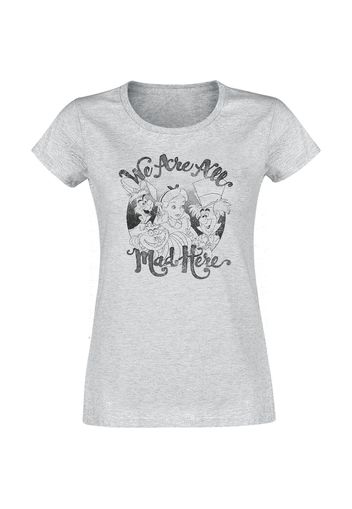 Alice in Wonderland - All Mad Here - T-Shirt - Donna - grigio